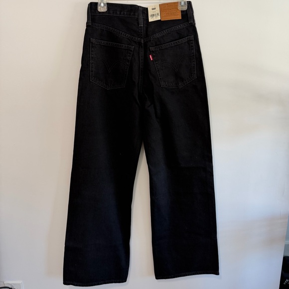 Levi's Ribcage Wide Leg Black Jeans - Picture 4 of 4